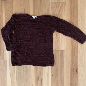 The Limited EUC Chocolate Brown Tunic Sweater, Size Medium